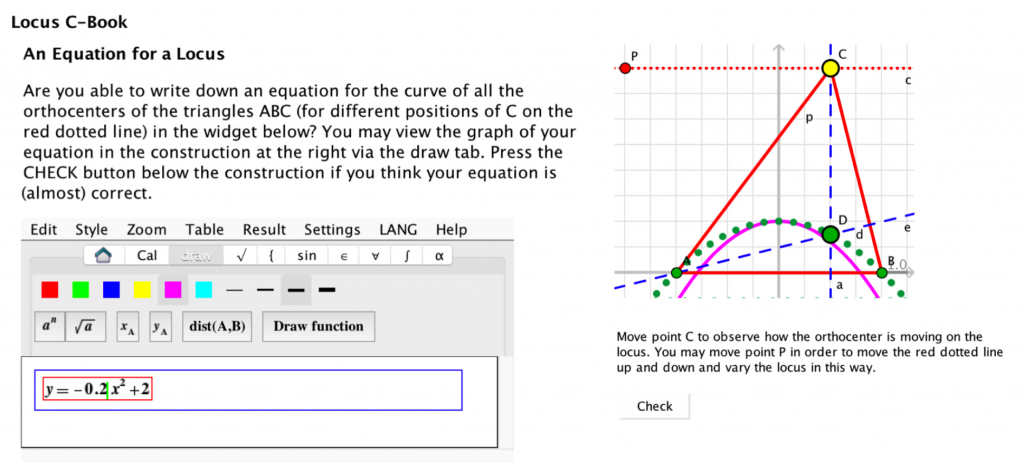 Cross widget communication within an e-learning system